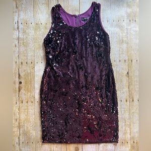 lu NYC , purple sequence mini dress, large